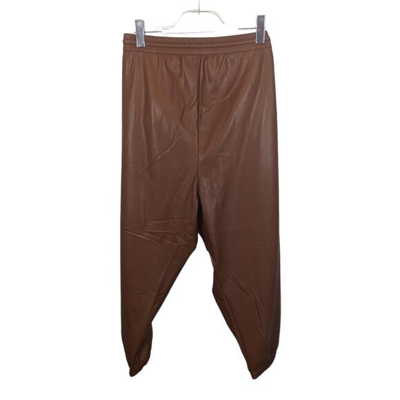 Banana Republic Vegan Leather Jogger Pants Cognac Drawstring Size XXL NWT - Picture 3 of 11